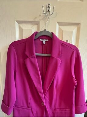 Magenta Women's Blazer Jacket - Classic Single-Button Blazer
